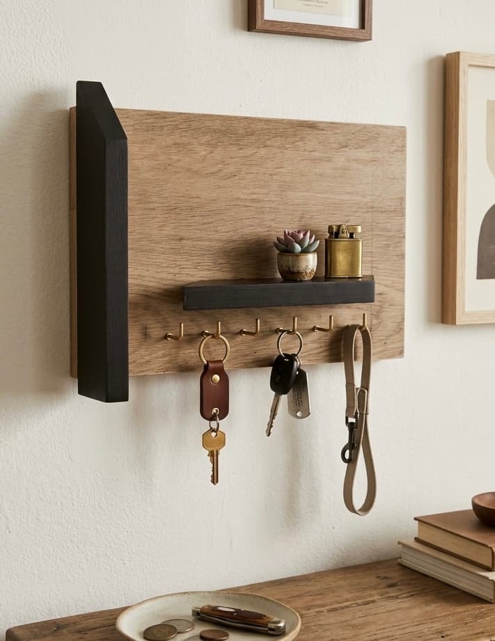 Organizador moderno de llaves y accesorios en Melamina.