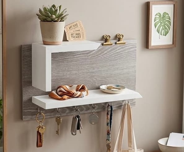 Organizador moderno de llaves y accesorios de Melamina