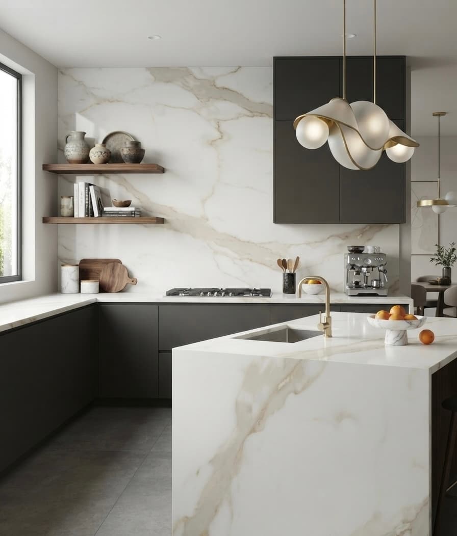 Porcelanato marmoleado de 60x120cm