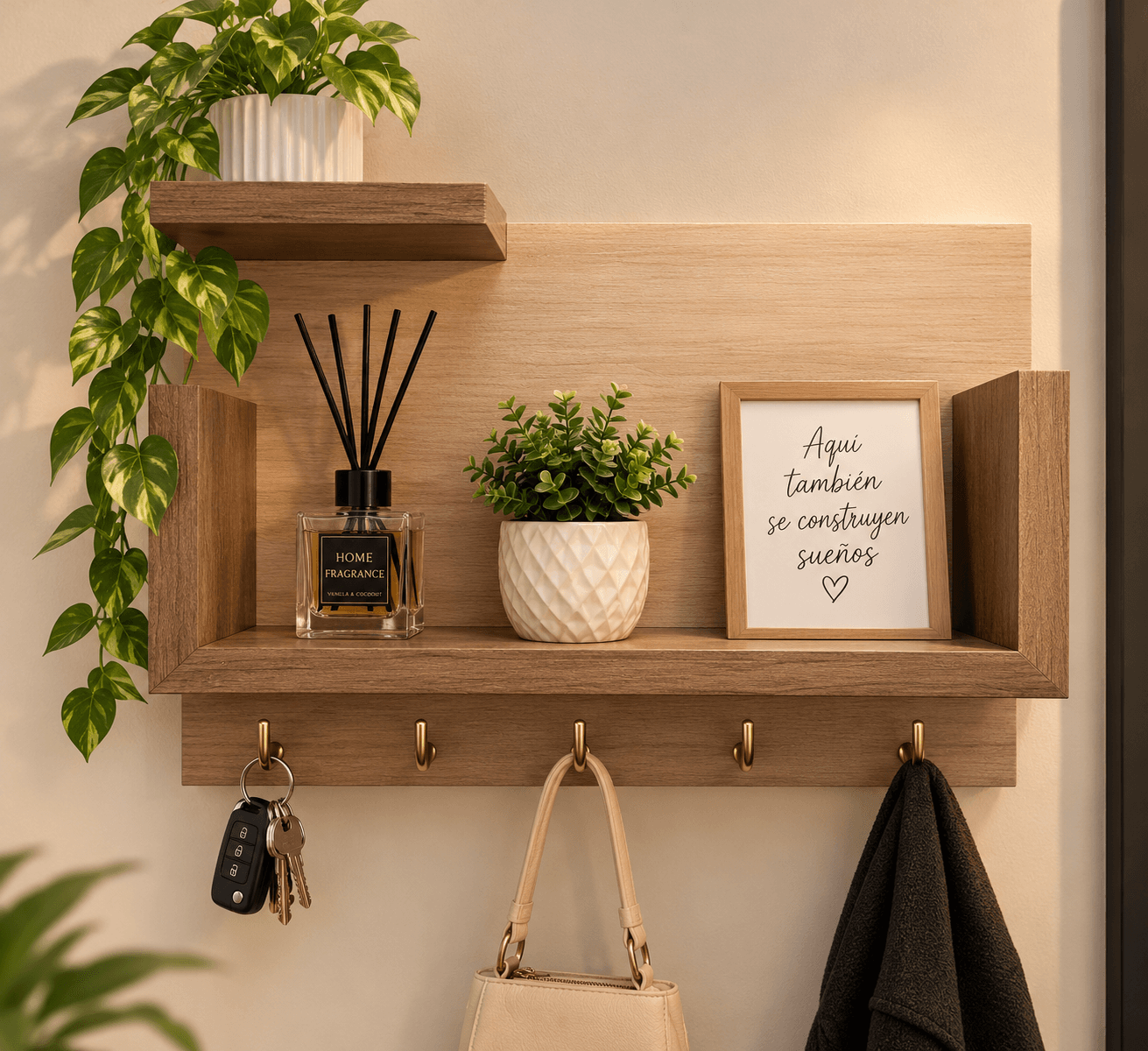 Organizador moderno de llaves y accesorios de Melamina