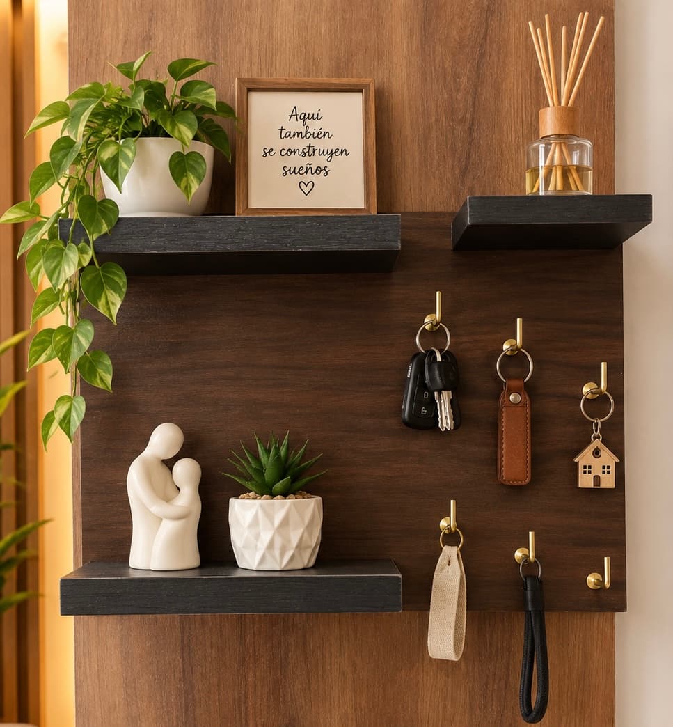 Organizador moderno de llaves y accesorios en Melamina.